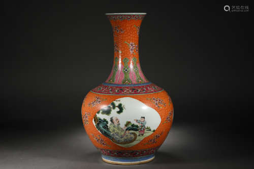 Vase with character pattern pastel