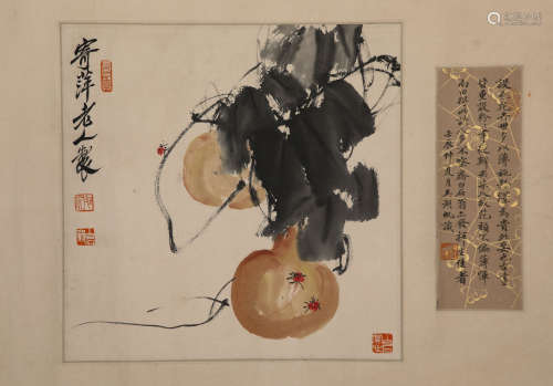 Chinese ink painting,
Qi Baishi Vegetable Pictures