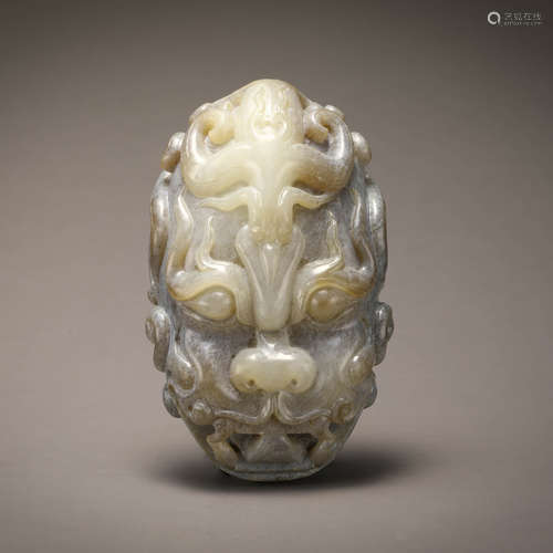 Hetian jade jade beast face