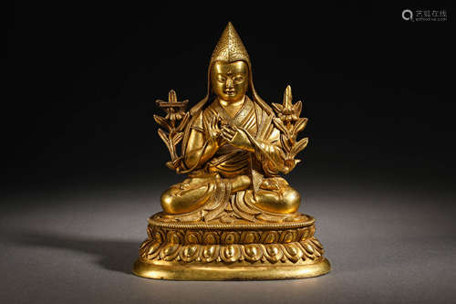 Gilt bronze statue of Tsongkhapa