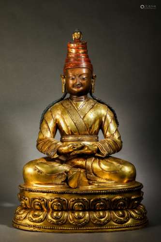 Gilt Bronze Guru Buddha Statue