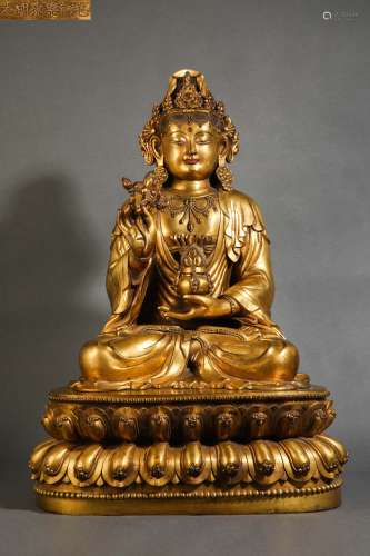 Gilt bronze Buddha statue