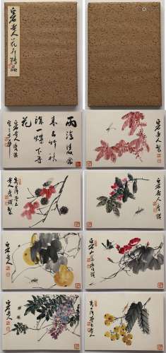 Chinese ink painting,
Qi Baishi Flower Album