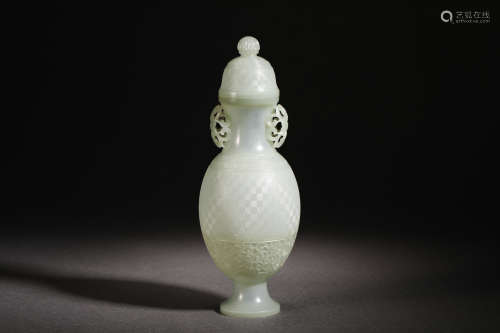 Hetian jade amphora bottle