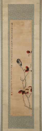Chinese ink painting,
Flower and bird hanging scroll