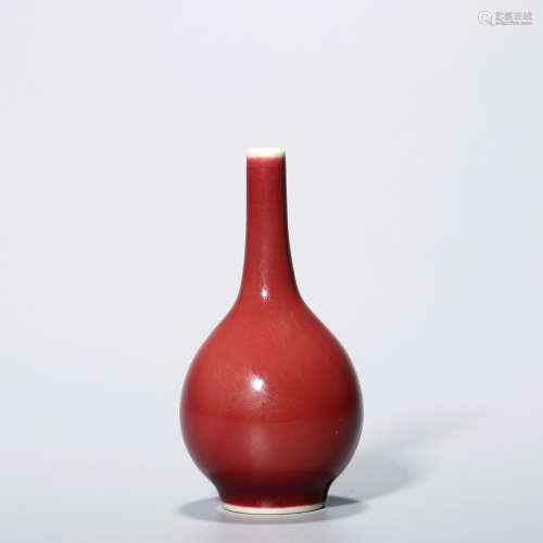 清晚期 霁红釉小胆瓶