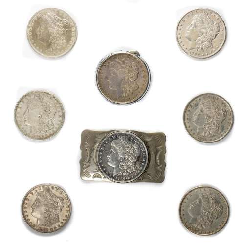 (8) Morgan dollars: (2)1879, 1889-0, 1896, 1900, 1889-0, 189...
