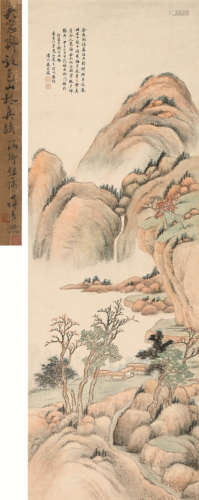 吴大澂（1835～1902） 1864年作 仿耕烟山水 立轴 设色纸本