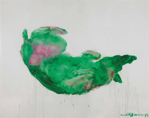 周春芽（b.1955） 2001年作 绿狗 布面油画