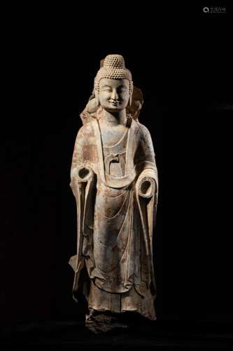 A Chinese Carved Marble Bodhisattva Est Wei Dyn.