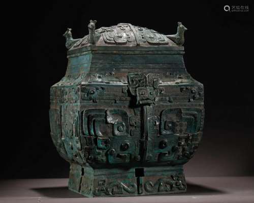 A Chinese Bronze Wine Vessel Lei Shang Dyn.