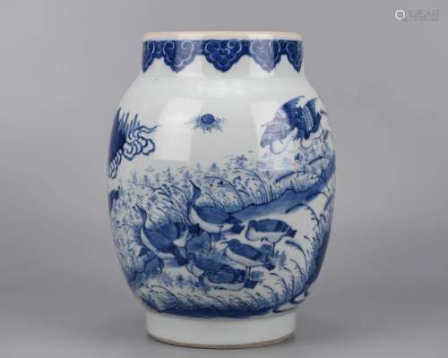 A Chinese Blue and White Jar Chongzhen Period