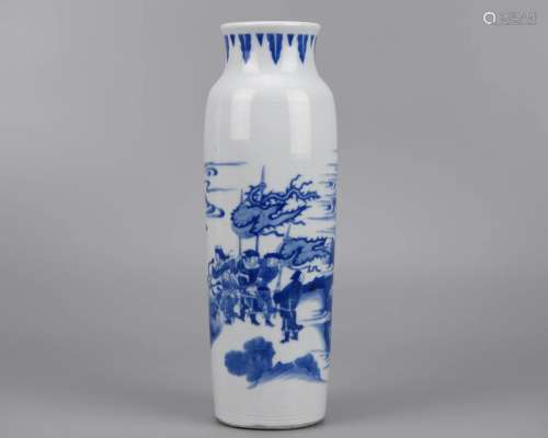 A Chinese Blue and White Sleeve Vase Chongzhen Period