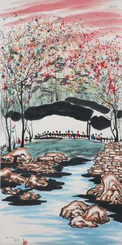 A Chinese Scroll Painting Signed Wu Guanzhong