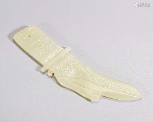 A Chinese Carved Jade Blade Qing Dyn.