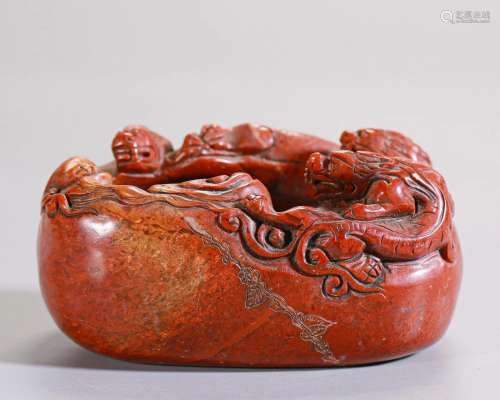 A Chinese Carved Shoushan Stone Washer Qing Dyn.