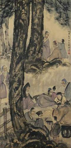 A Chinese Scroll Painting Signed Fu Baoshi