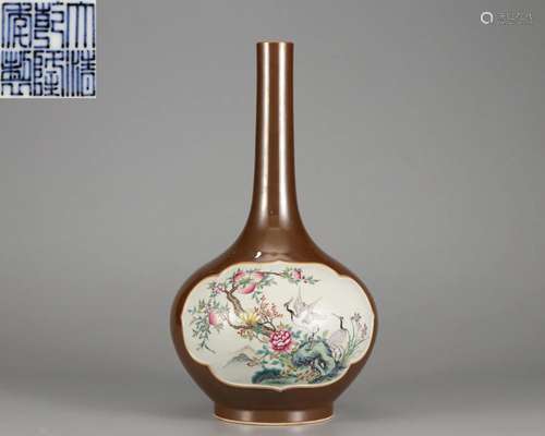 A Chinese Famille Rose Bottle Vase Qing Dyn.