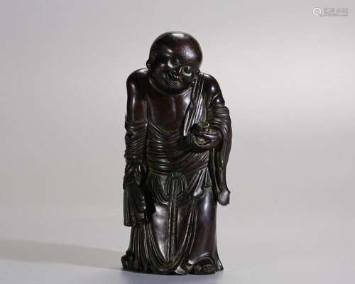 A Chinese Carved Rosewood Arhat Qing Dyn.