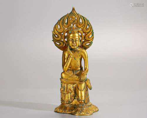 A Chinese Bronze Gilt Seated Bodhisattva North Dyn.