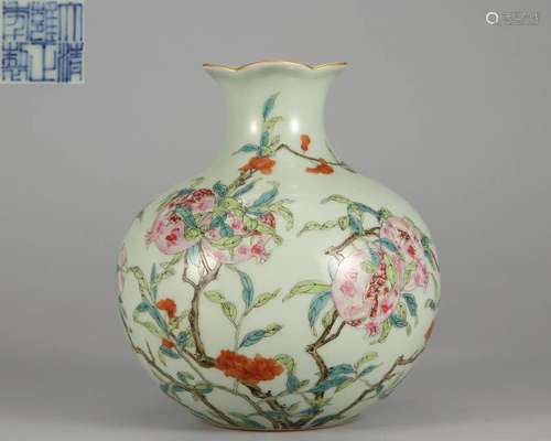 A Chinese Famille Rose Pomegranate Jar Qing Dyn.