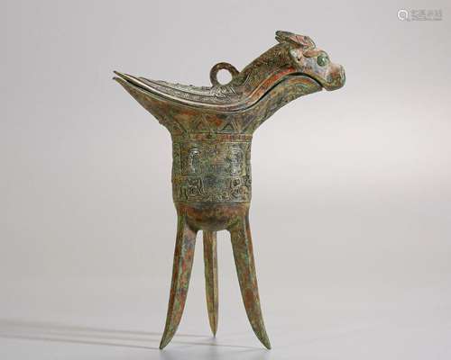 A Chinese Bronze Wine Vessel Zhou Dyn.