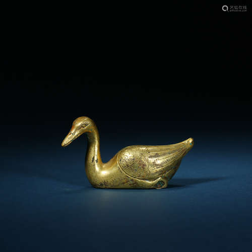 Han Dynasty,Bronze Gilt Swan