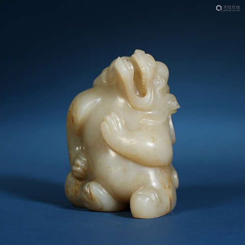 Han Dynasty,Hetian Jade Bear Water Cheng