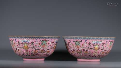 A pair of pastel bowls