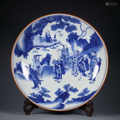 Blue and white plate