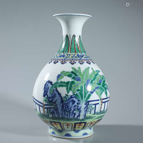 Doucai jade pot spring bottle