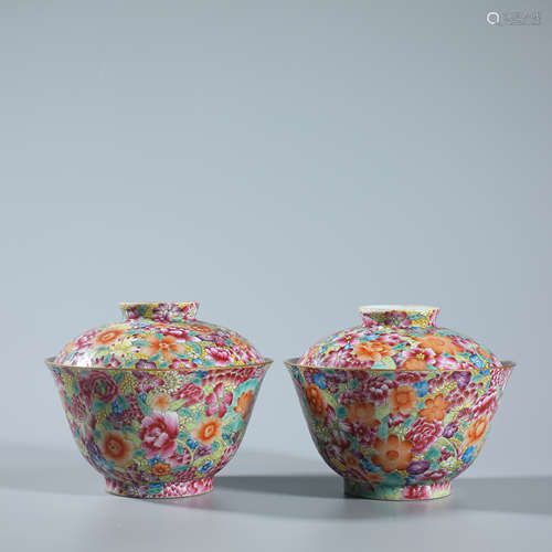 A pair of pastel bowls