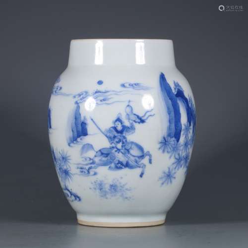 Blue and white jar