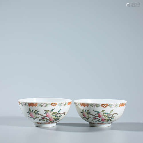 A pair of pastel bowls