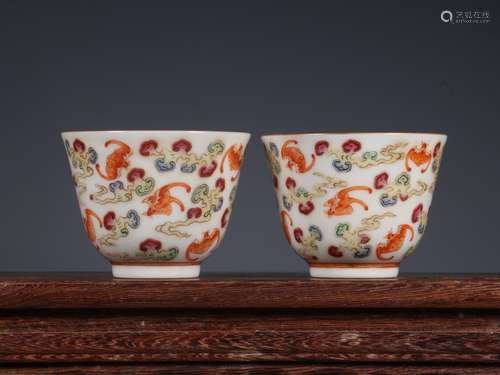 A pair of pastel cups