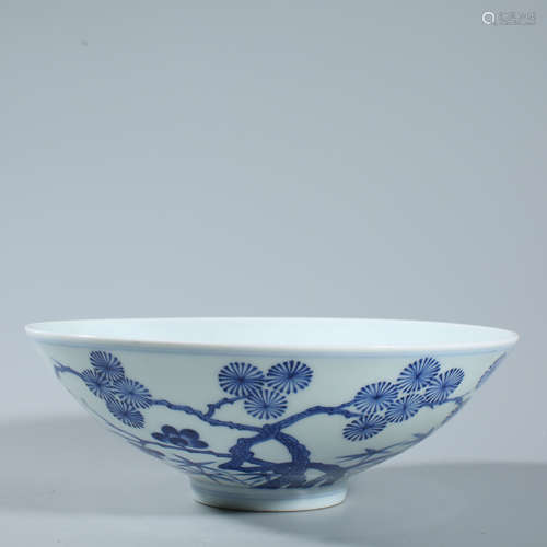 Blue and white hat bowl