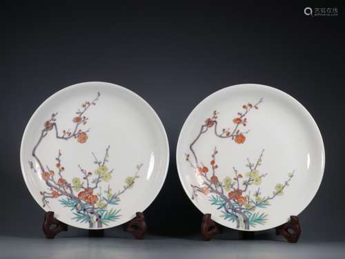 A pair of pastel plates