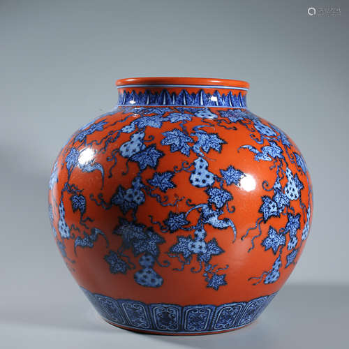 Red, blue and white jar