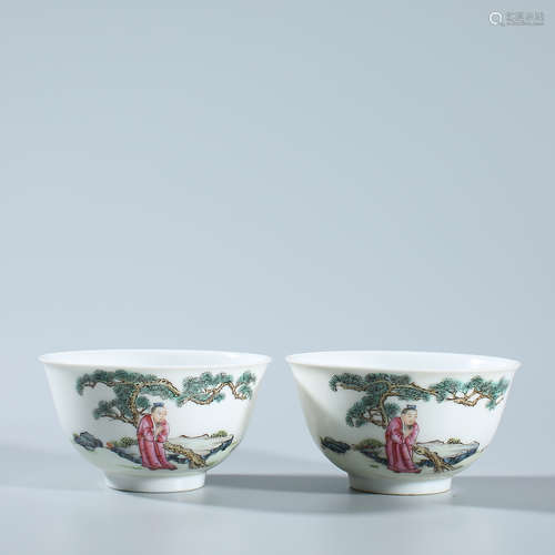 A pair of pastel cups