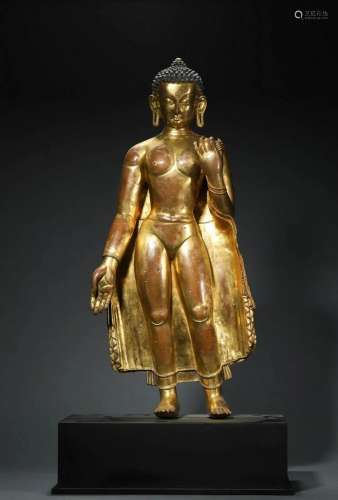 A Gilt Bronze Sakyamuni Buddha Statue (in the early