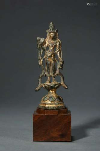 Sui-Tang Period: A Gilt Bronze Standing Buddha Statue