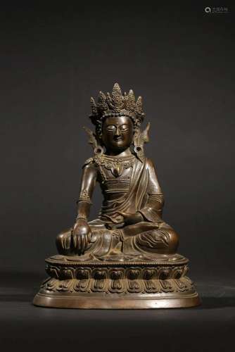 Qing Dynasty: A Bronze Sakyamuni Statue
