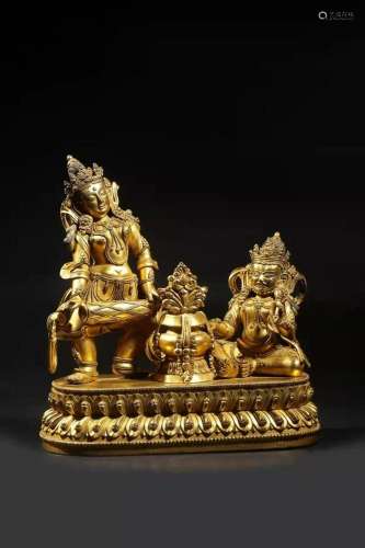 Ming Dynasty: A Gilt Bronze Bodhisattva Statue