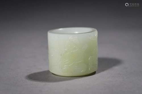Qing Emperor Qianlong: A Carved White Jade Archer's