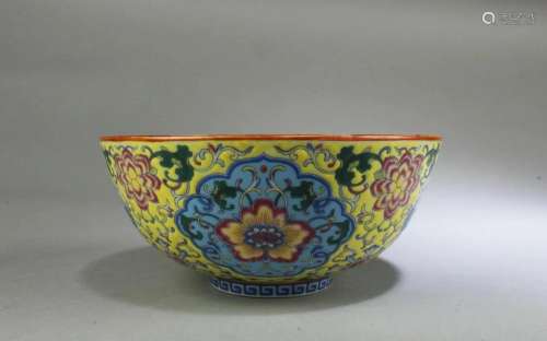 Chinese Famille Jaune Bowl