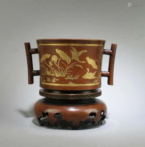 A Gilt Bronze Censer