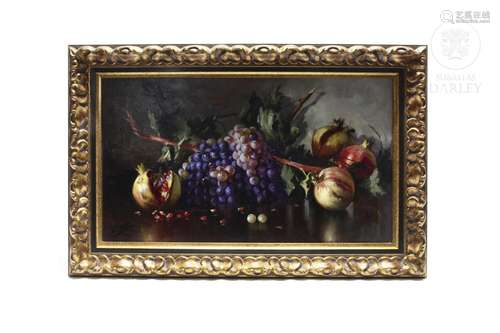 EULOGIO ROSAS (1931) "Still Life of Grapes and