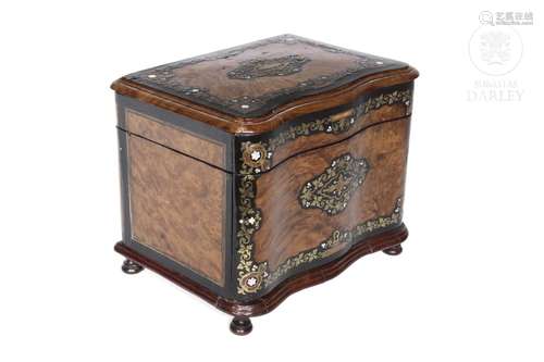 Marquetry cigar box, 19th century