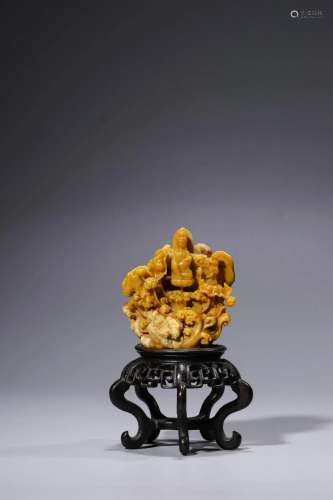 Qing Dynasty: A Huang Furong Soapstone GuanYin Ornament