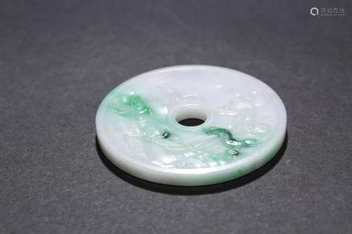 Qing Dynasty: A Round Nephrite Jade Bi